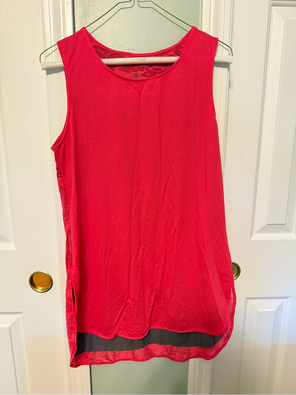 Tangerine Flowy Sleeveless Layered workout Tank Top